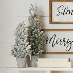Potted Snowy Pine Set of 2