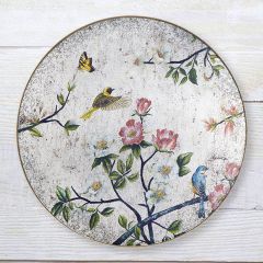 Antiqued Floral Wall Art With Birds