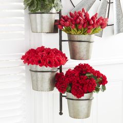 Wall Mounted Four Bucket Planter