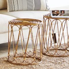 Metal Bamboo Accent Table