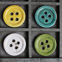 Button Shaped Terracotta Coasters Set of 4