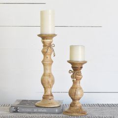 Simple Cottage Candle Stands Set of 2
