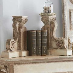 Whitewashed Column Bookends
