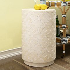 Ornate Pattern Cement Side Table