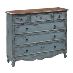 6 Drawer Painted Blue Storage Chest
