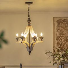 6 Light Country Chic Chandelier