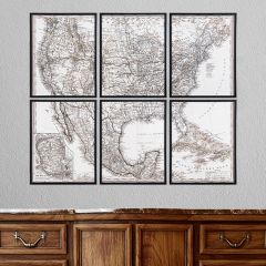 6 Piece Atlas Painted Wall Decor Collection