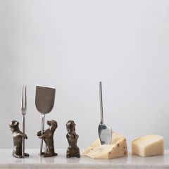 6 Piece Dog Stand Cheese Knife Set