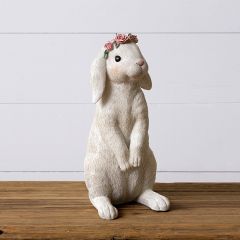 Sweet Bunny Statue With Flower Crown