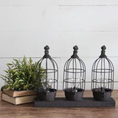 Bird Cage Iron Lamp Trio