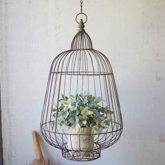 Wire Cage Hanging Plant Holder