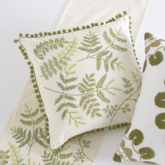 Embroidered Fern Accent Pillow