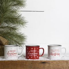 Merry Christmas Mugs Set of 3