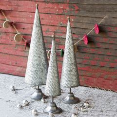 Tabletop Zinc Topiary Trees Set of 3