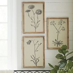 Simple Framed Floral Wall Art Set of 3