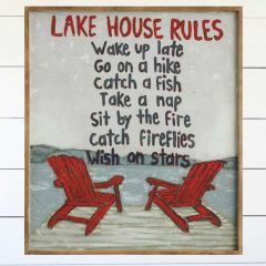Lake House Rules Framed Canvas