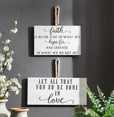 Faith and Love Wall Hangings Set of 2