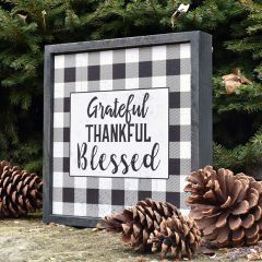 Grateful Thankful Blessed Framed Wall Decor