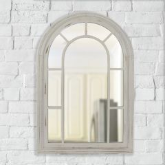Pale Finish Arch Wall Mirror