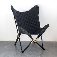 Leather And Metal Folding Butterly Chair