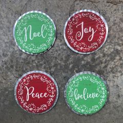 Holiday Word Disc Ornaments Set of 4
