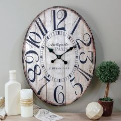 Classic Wood Oval Wall Clock