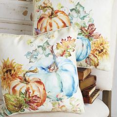 Watercolor Style Pumpkin Pillow Set of 2