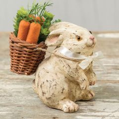 Basket of Carrots Bunny Figurine