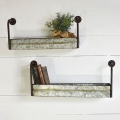 Tin Tray Wall Shelves Set of 2