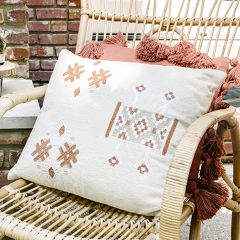 Cotton Embroidered Throw Pillow