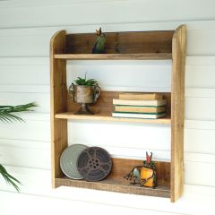 Tiered Recycled Wood Wall Shelf