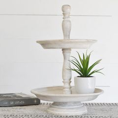 Chic Farmhouse 2 Tier Wood Stand