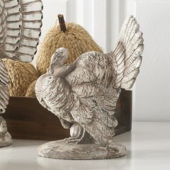 12 Inch Rustic Standing Turkey Statue