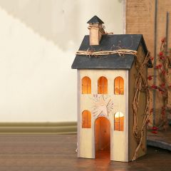 Neutral Lighted Primitive Saltbox House