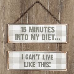 Rustic Hanging Diet Sign