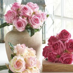 7 Stem Blushing Rose Bundle Set of 3