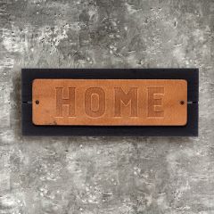 Embossed Leather And Wood Home Wall Decor