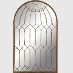 Cage Finish Iron Framed Arched Mirror