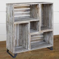 Repurposed Wood Crate Bookcase
