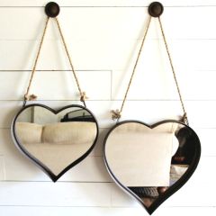 Heart Shaped Wall Mirrors Set of 2
