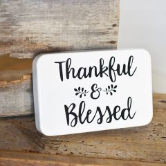 Thankful And Blessed Tin Wall Sign