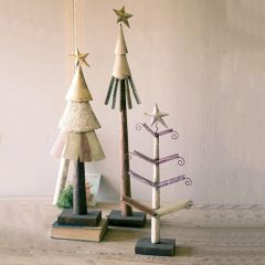 Modern Decorative Holiday Tree Collection Set of 3
