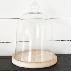 Glass Bell Jar Cloche On Base 13 Inch