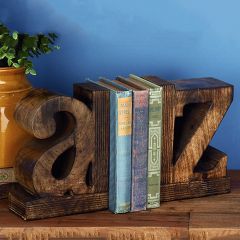 A to Z Wooden Bookends