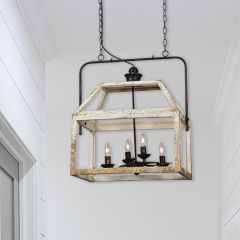Lodge Style Four Light Chandelier
