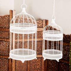 Pale Decorative Birdcage Set of 2