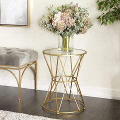 Modern Metal With Glass Side Table
