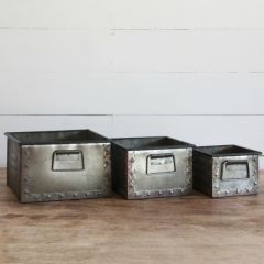 Metal Nesting Boxes With Handles Set of 3