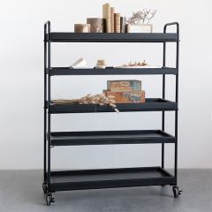 Tray Style Shelving Unit With Wheels