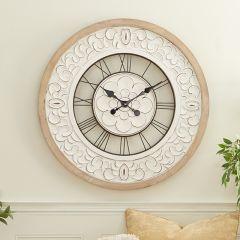 Pale Wood With Metal Wall Clock